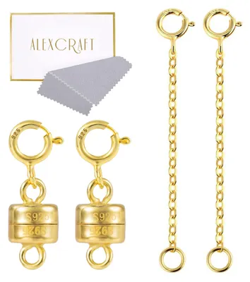 Image de Solidchoice - Ensemble de fermoirs magnétiques et de rallonges de chaîne en argent