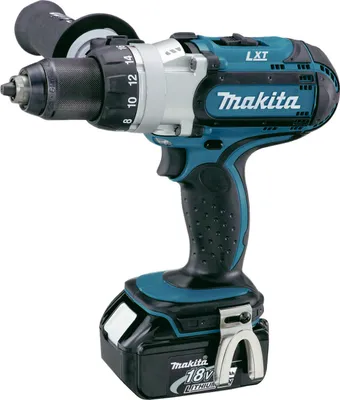 Produktbild von Makita DDF451RTJ, Handbohrmaschine, Ohne Schlüssel, Schwarz, Blau, 1,3 cm, 1,5 mm, 300 RPM