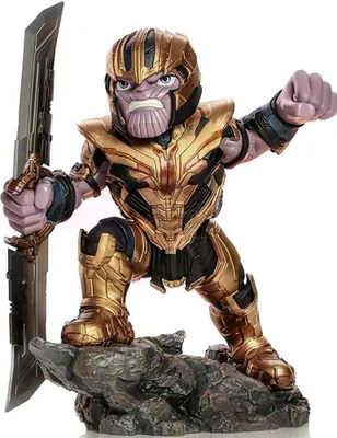 A collectible figurine of Thanos from Avengers: Endgame.