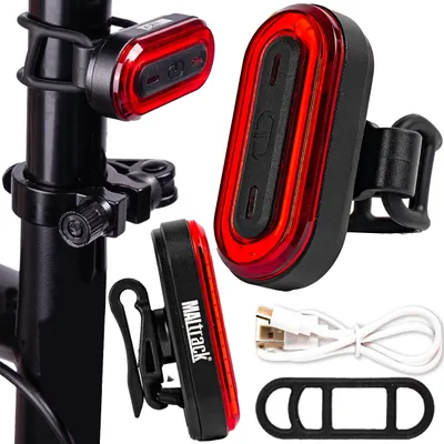 Tylne światło LED Maltrack | Ładowanie USB | 4 tryby świecenia | Tylne światło 360 dla rowerów | 100 LM | Wodoodporne