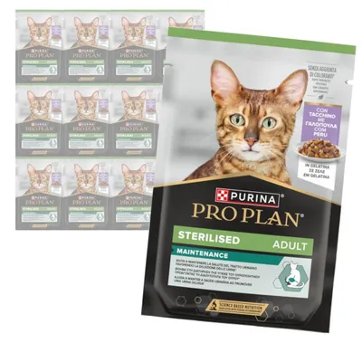 Zdjęcie produktu dla Purina Pro Plan Adult Sterilised Maintenance 12x85g Mokra Karma Dla Kota z Indykiem w Galaretce