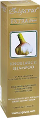 Produktbild von Zigavus Knoblauch Extra Plus Haar Shampoo 450ml Gegen Haarausfall Geruchsneutral
