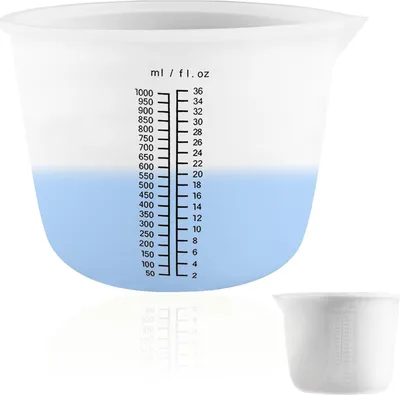 Produktbild von 1000 ml Gro?e Mischbecher aus Silikon,1000 ML Harz Messbecher fš¹r Epoxidharz,Wiederverwendbare Messbecher,Silikonschš¹ssel zum Giessen fš¹r DIY,Handmade