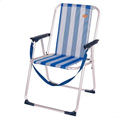 Immagine prodotto di Sedia da campeggio, sedia da spiaggia, sedia pieghevole con schienale rigido, dimensioni 44 x 45 x 76 cm, motivo marinaro, sedia pieghevole alta, cestini da spiaggia leggeri, sistema di sicurezza anti-ribaltamento, spiaggia
