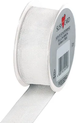 Produktbild von SUSY CARD Geschenkband auf Spule "Trend" weiß 25 mm x 2 m