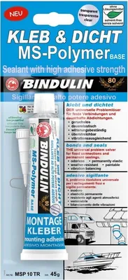 Produktbild von Dichtfix BINDFIX-AS Kleb & Dicht Montagekleber  45 g Tube SB  Farbe: transparent inkl. 1 Paar Nitrilhandschuhe von E-Com24