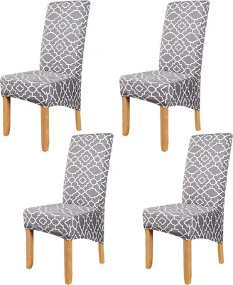 Produktbild von Stretch Stuhlhusse 4 pcs, Parsons Stuhl Slipcover-Stuhlbezüge für Speisesaal, Grau BTC05