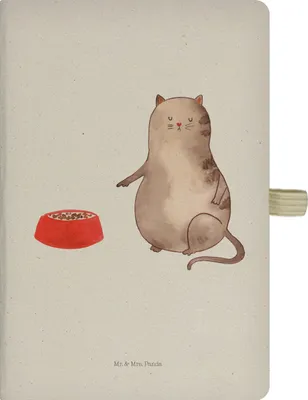 Produktbild von Mr. & Mrs. Panda Adressbuch Katze Fressen - Transparent - Geschenk, notizbuch, Notizheft A5, Kladde, Journal, Skizzenbuch, Tagebuch