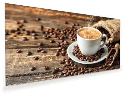 Produktbild von Glasbild 80x40cm in XXL für Wohnzimmer, Schlafzimmer Motiv Kaffee Geniessen