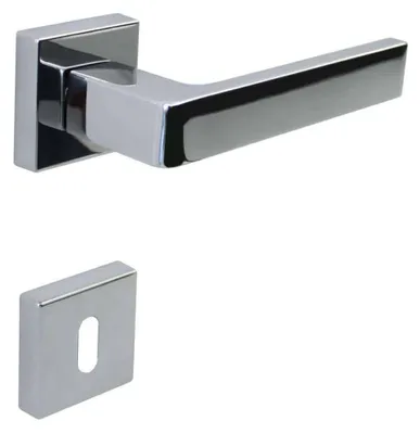 Imagen del producto de Manija de puerta interior (juego) de zamak con acabado cromado brillante