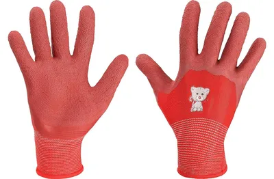 Produktbild von Kinderhandschuhe, Sicherheitsarbeitshandschuhe, Größe 4, Rot, für Gartenarbeit