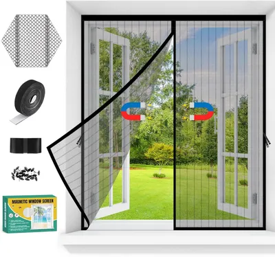 Produktbild von Fliegengitter für Fenster, magnetisch, 90 x 150 cm, ohne Bohren, Insektenschutz