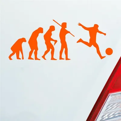 Produktbild von Auto Aufkleber Evolution Fussball Sport Fußball Soccer 15x6 cm Orange Sticker Heckscheibenaufkleber