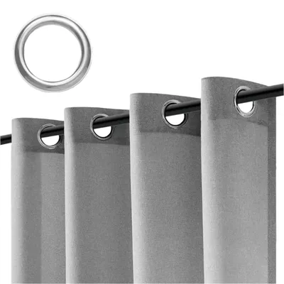 Immagine prodotto di Tenda semitrasparente con occhielli, effetto lino | Grigio | 135 x 175 cm