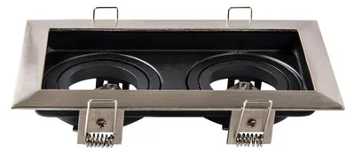 Image de HOFTRONIC - Spot LED encastrable double 10x18 cm GU10 IP20 inox carré
