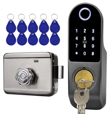Smart Lock mit Fingerabdruck, Passwort, Karte und Schlüssel