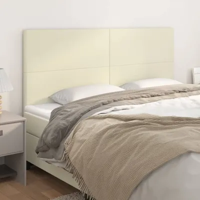 Produktbild von Cloris Designermöbel Kopfteile 4er Set Creme 90x5x78/88 cm Kunstleder 2024 Neu