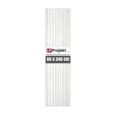 Productafbeelding van LP Akoestische panelen | Kleur: Wit | Wandpanelen in verschillende formaten | Decoratie voor de woonkamer | Wanddecoratie in pastelkleur | Akoestische wandpanelen | Lamellenwand (240x60cm - 1 stuk)