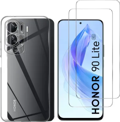 Image de Housse pour Honor 90 LITE avec 2 films de protection d'écran en verre trempé Phonillico®