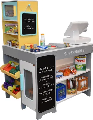 Produktbild von Supermarkt aus Holz mit 40-tlg. Zubehör