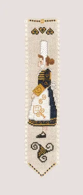 Produktbild von Le Bonheur des Dames Lesezeichen Kreuzstich Stickpackung  "Bretons", Zählmuster, 5x20cm