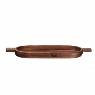 Produktbild von ASA Selection wood Ovales Brett, Dekobrett, Servierbrett, Dekoschale, Servierschale, Akazienholz, Braun, 93916970