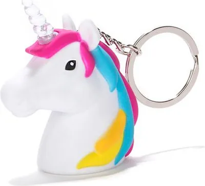 Produktbild von schlüsselanhänger Einhorn led 4 x 5 cm weiß