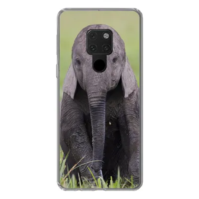 Produktbild von MuchoWow® Handyhülle Schutzhülle Hülle für Huawei P40 Lite Elefant - Baby - Tiere - Gras - Natur Silikon Softcase Handy Hülle - Handy