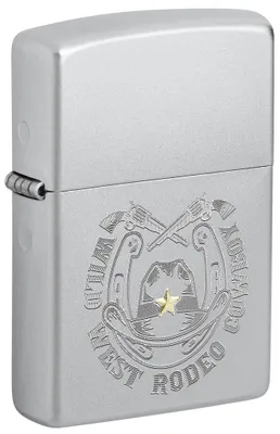 Produktbild von Zippo Sturmfeuerzeug - Wild West Cowboy, Satin Chrome, Rotary Two-Tone​ - Nachfü