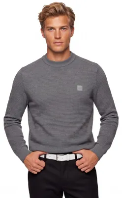 Produktbild von Boss Anion Orange-grau Pullover Rundhals einfarbig