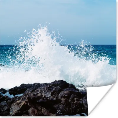 Produktbild von MuchoWow® Poster Stein - Golf - Meer 75x75 cm - Wand Dekoration