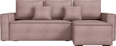 Produktbild von BroMARKT Ecksofa mit Schlaffunktion Dexter Puderrosa Cord Rechts