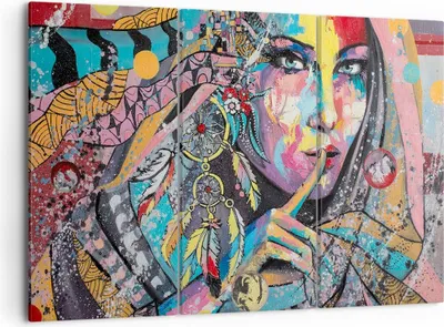 Produktbild von Bild auf Leinwand - Leinwandbild - frau folklore - 105x70cm - Wand Bild - Wanddeko - Wandbilder - Leinwanddruck - Bilder - Kunstdruck - Wanddekoration - Leinwand bilder - Wandkunst - CE105x70-3427