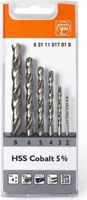 Produktbild von FEIN HSS Spiralbohrer Set Cobalt 5% 2-8 mm 6-teilig ( 63111017010 )
