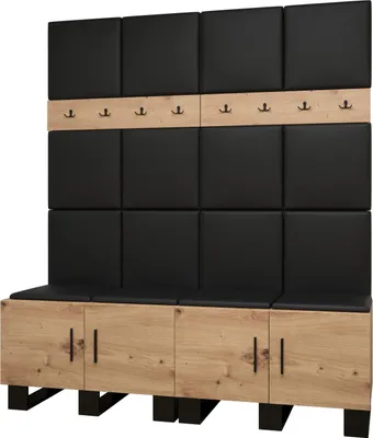 Produktbild von Garderobe ARTIN Set 3 mit gepolsterten Paneelen Industrial Design