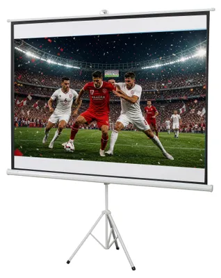 Immagine prodotto di Schermo di proiezione portatile con treppiede - 254 cm - formato 4:3 - pieghevole - ideale per home cinema e campeggio