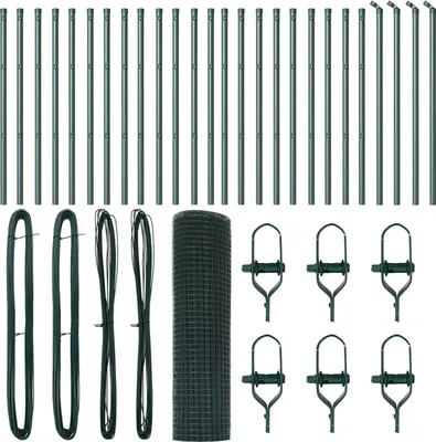 Produktbild von Möbel Schweißdrahtzaun mit 13 Pfosten Grün 0,6x50 m Stahl - Metallzäune 3351754