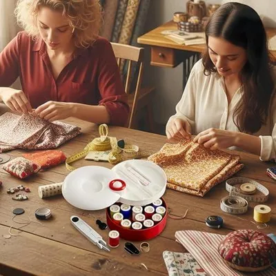 Produktbild von Handnäh-Set mit Nähgarn und Nadeln für Bastelbedarf