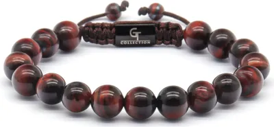 Produktbild von GT Collection | Single Bead Armband Herren mit Energie Steine, mit Verstellabarer Kordel und Geschenkschachtel