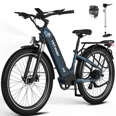 Produktbild von HITWAY E-Bike damen herren 26X3.0 Zoll Elektrofahrrad, E-Mountainbike, 48V 18 Ah 864Wh MTB max. 55–80 km ab 170 cm, 7-Gang, Heckmotor,APP,NFC