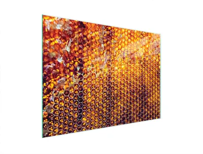 Produktbild von Glasschneidebrett Herdschutzplatte aus gehärtetem Glas, 40x30 cm, stoß- und hitzebeständig, Honig