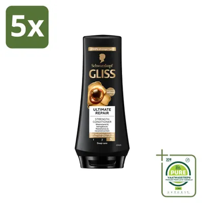 Obrázok produktu pre 5 ks kondicionéra Gliss Ultimate Repair – pre silne poškodené vlasy – 200 ml – veľké balenie