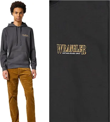 Produktbild von WRANGLER Herren, Sweatshirt W6M9014116, L, Schwarz, kapuzenpullover, , hoodie