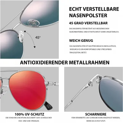 Zdjęcie produktu dla Okulary pilotki 59, polaryzacyjne, metalowa rama, UV400, uni , na słońce
