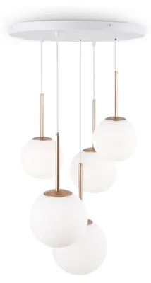 Image de Suspension, métal verre, or blanc, D 58 cm