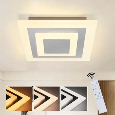 Produktbild von ZMH LED Deckenleuchte Wohnzimmerlampe mit Fernbedingung 23W 30 cm Quadratisch Deckenlampe