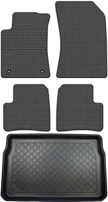 Immagine prodotto di Citroen C3 III, versione hatchback (a 3 o 5 porte), dal 01/2017: set di tappetini in gomma per l'abitacolo e tappetino per il bagagliaio
