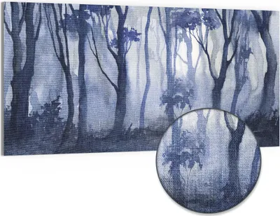 Produktbild von DEQORI Hybrid Leinwand Bild 100x50 cm 'Mystischer Waldtraum' Wandbild Glas flach modern