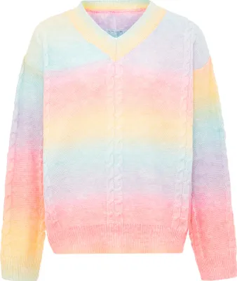 Image de Pull SWIRLY pour femmes - arc-en-ciel multicolore, XL/XXL