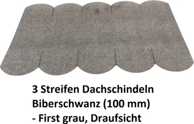 Obrázek produktu pro 3 kusy střešních šindelek "biberschvanc" (100 mm) - barva: šedá